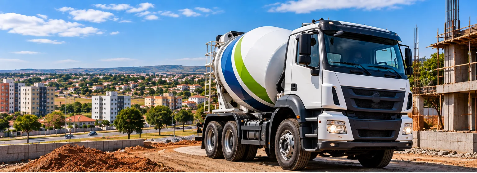 Caminhão betoneira para fornecimento de concreto usinado no Riacho Fundo e Brasília